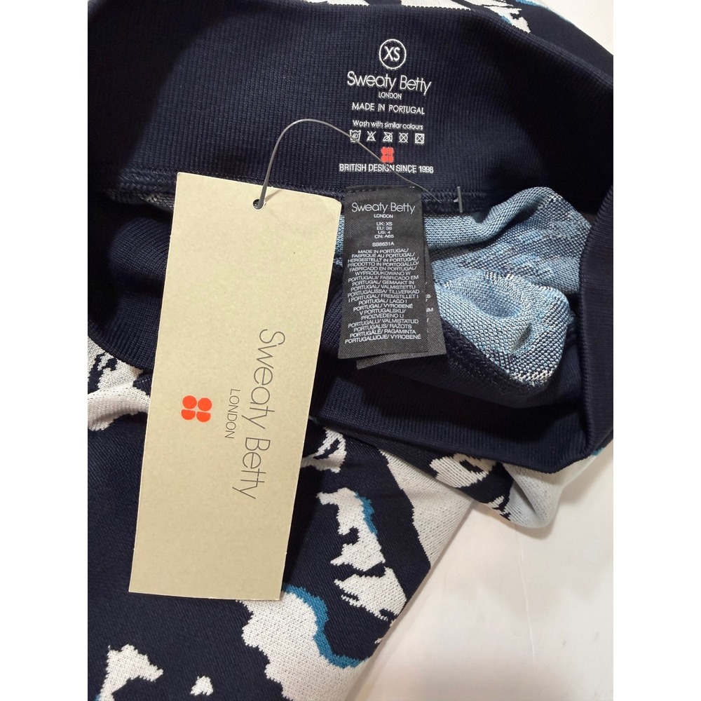 Sweaty Betty Peaks Ski Base Layer Leggings Blue Peaks Jacquard XS SB8631A NEW - Picture 5 of 11